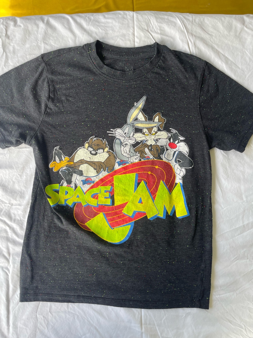 Space Jam Graphic Tee - Black with Neon Logo